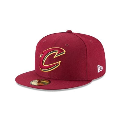 Red Cleveland Cavaliers Hat - New Era NBA Team Color 59FIFTY Fitted Caps USA5728016